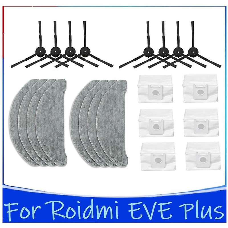 22pcs Washable Hepa Filter Side Brush Dust Bag for Roidmi Eve Plus
