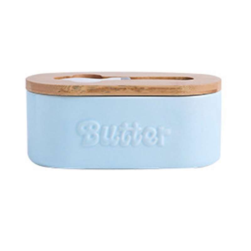 Butter Box Ceramic Butter Dish with Knife Cheese Food Container C