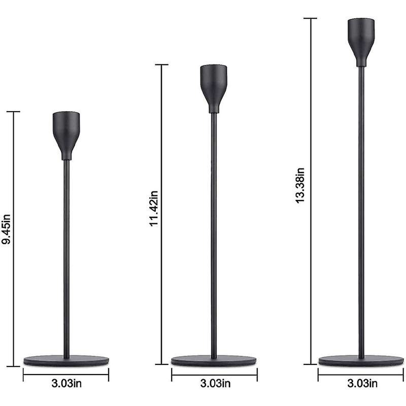 Matte Black Candle Holder for Candle Decoration Candle Holder,3 Piece