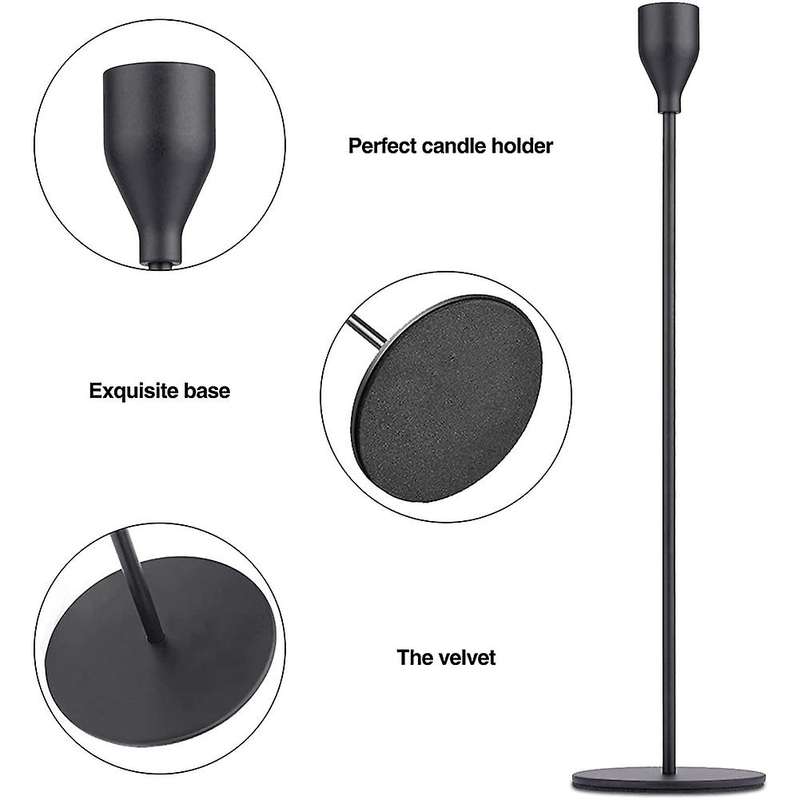 Matte Black Candle Holder for Candle Decoration Candle Holder,3 Piece