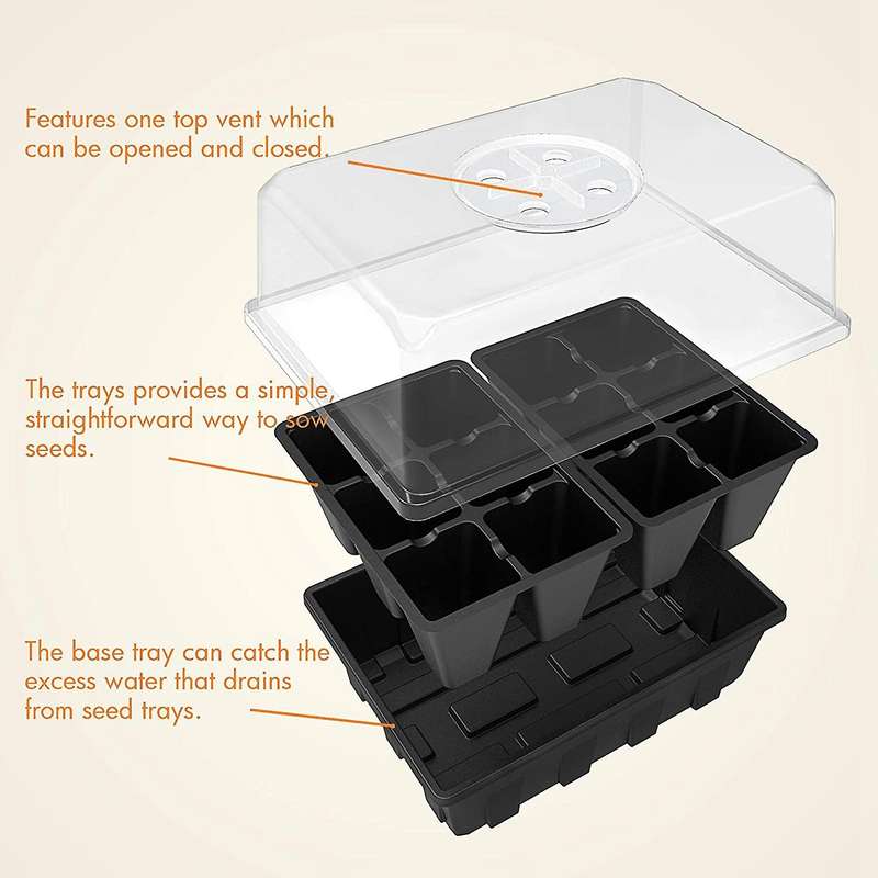 10-set Seed Starting Trays Garden Propagator Set,with 120-cell