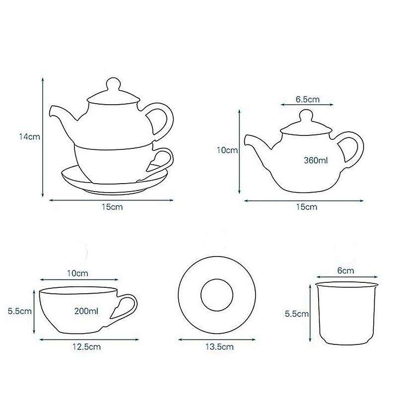 Ceramic Flower Teapot Flower Bird Cup Saucer Glass Pot Set Pink