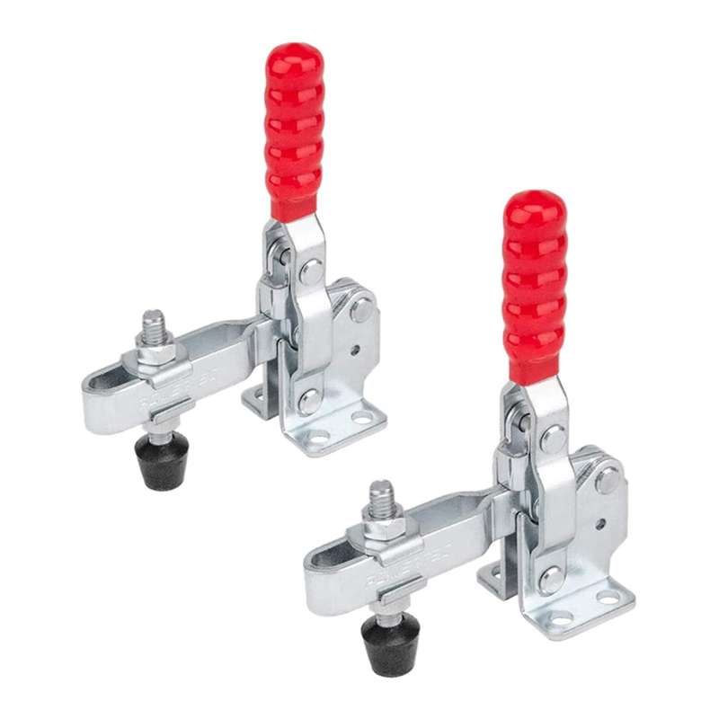 2pcs Gh-12130 Quick Release Toggle Clamp Vertical Rubber Pressure Tip