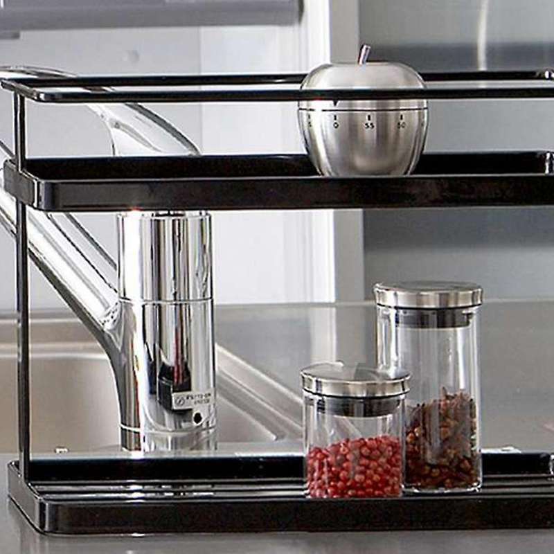Kitchen Bathroom Wall Hanging 2 Layer Organizer Storage Rack White