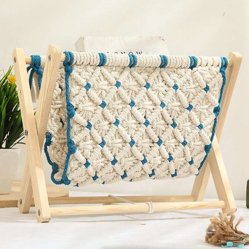 Patchwork Rope Braided Storage Bohemia Style Desktop Magazine Floor
