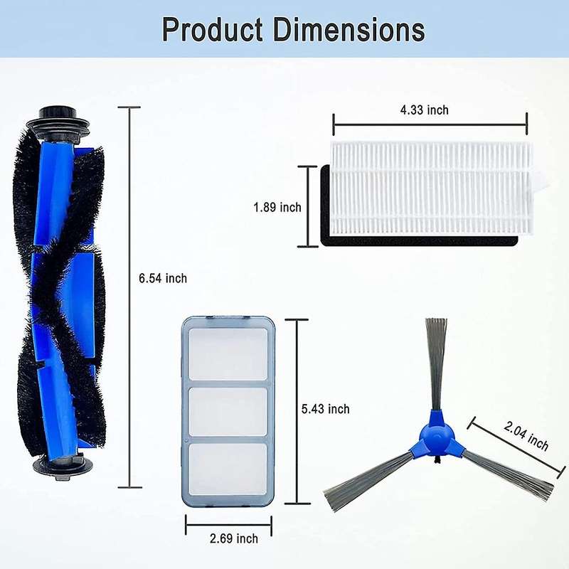 Parts for Eufy Robovac 11s 15c 30 30c Main Side Brush Hepa Filter