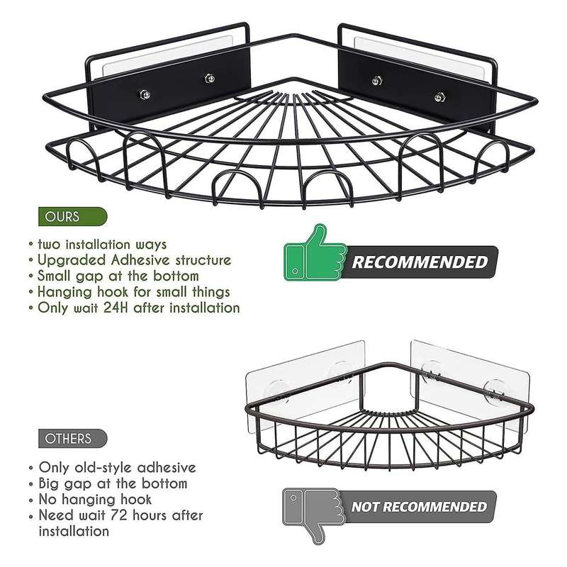Caddy Corner Shelf Bathroom Shower Rack for Toilet Dorm and Kitchen