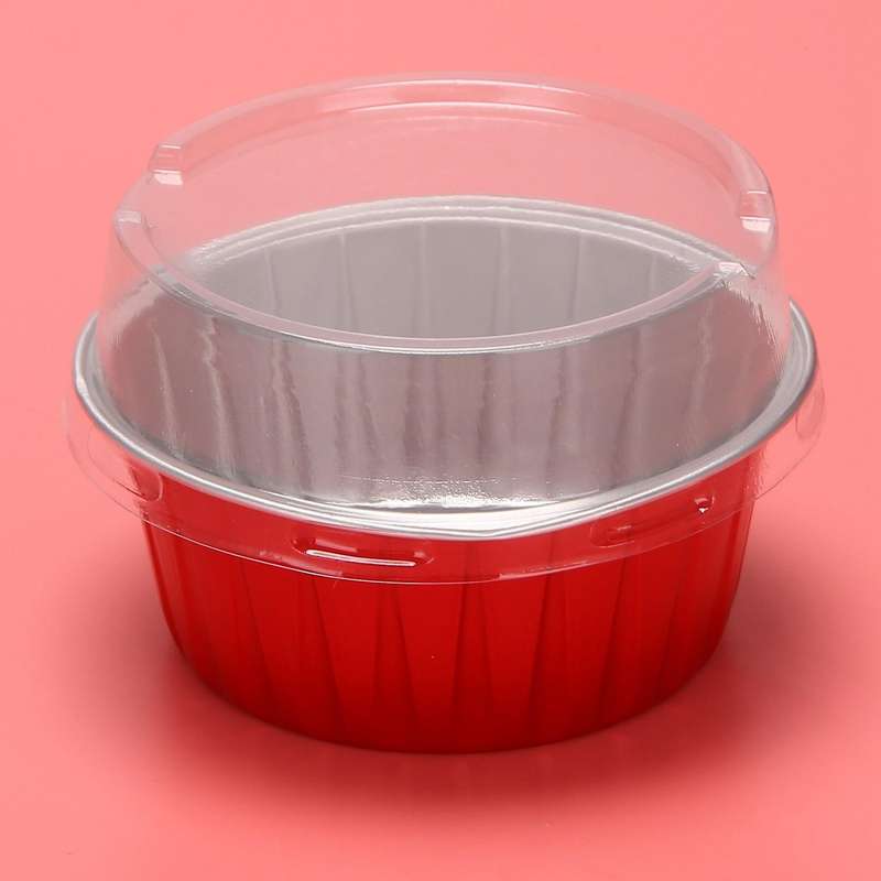 Foil Ramekins with Lids,aluminum Foil Cupcake Liners,red