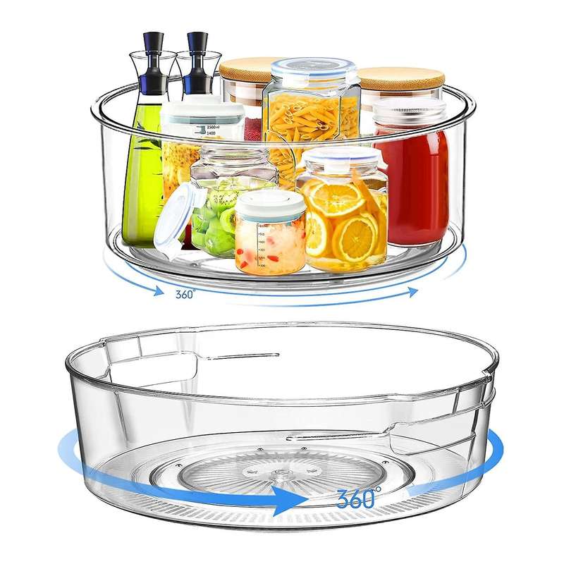 2 Pack Lazy Susan Turntable Cupboard Organiser Revolving Holder