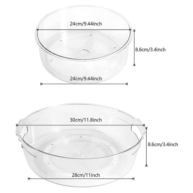 2 Pack Lazy Susan Turntable Cupboard Organiser Revolving Holder