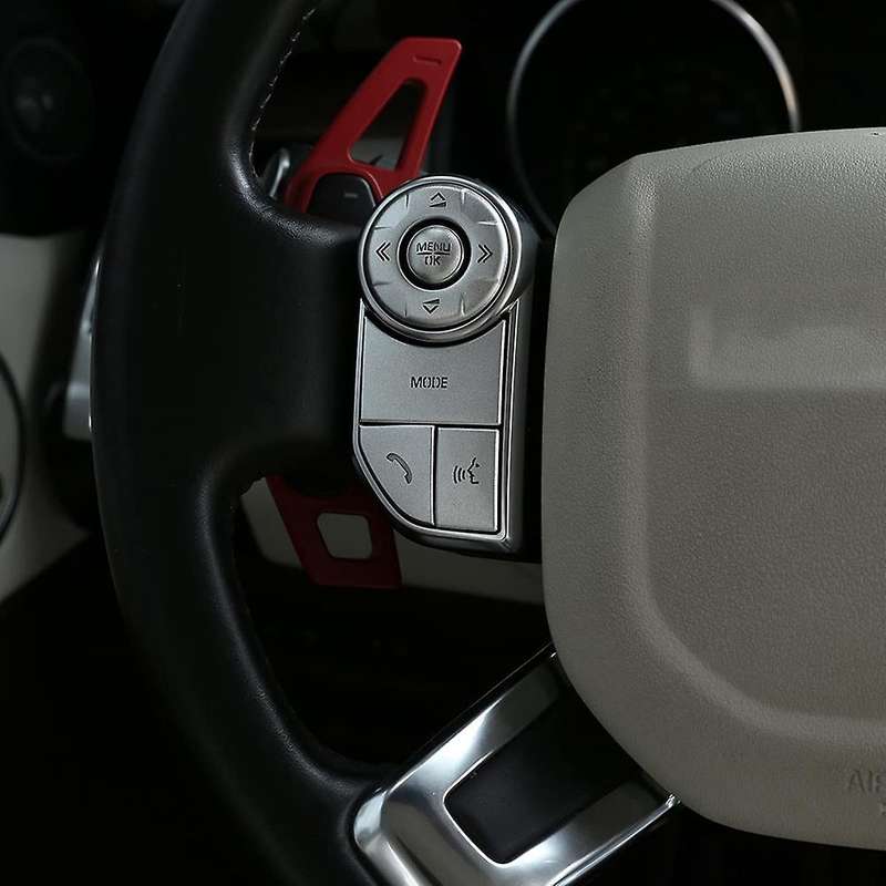 Steering Wheel Button Patch Cover for Land Rover Discovery 5, Silver