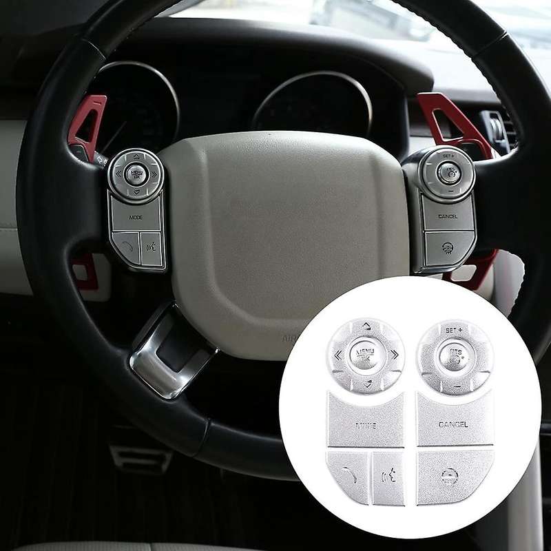Steering Wheel Button Patch Cover for Land Rover Discovery 5, Silver