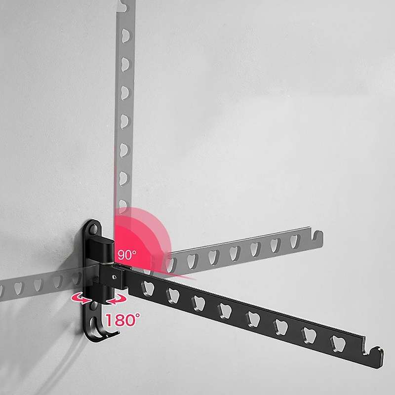 Aluminum Clothes Rack Swivel Folding Clothes Hanger Rack Black