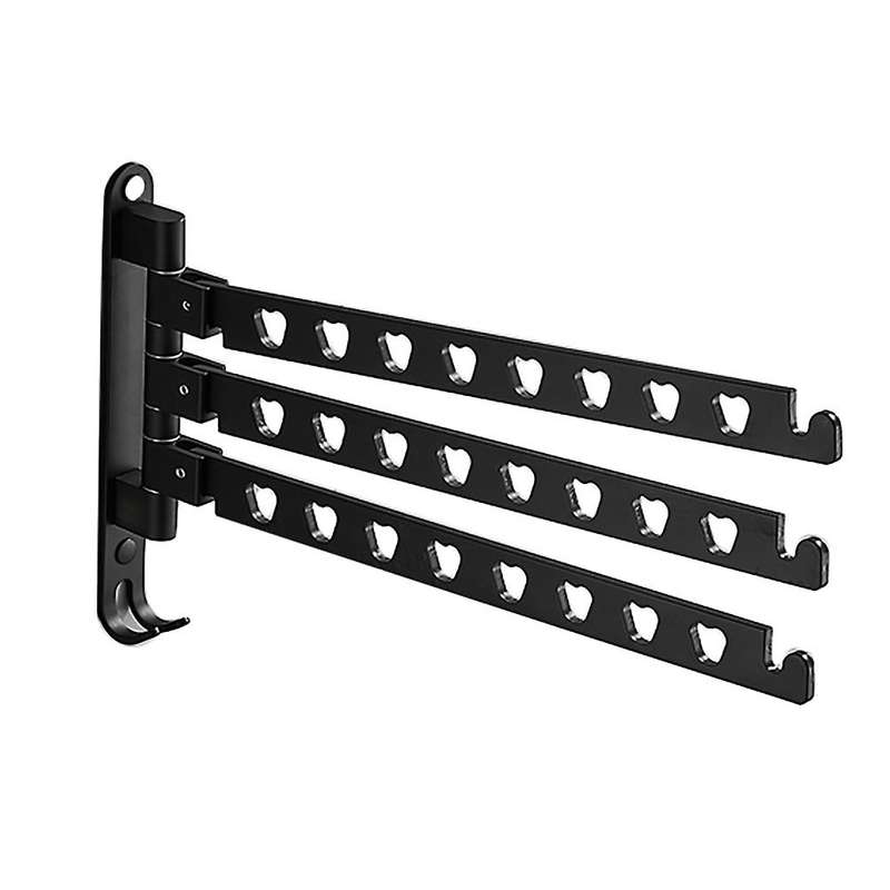 Aluminum Clothes Rack Swivel Folding Clothes Hanger Rack Black