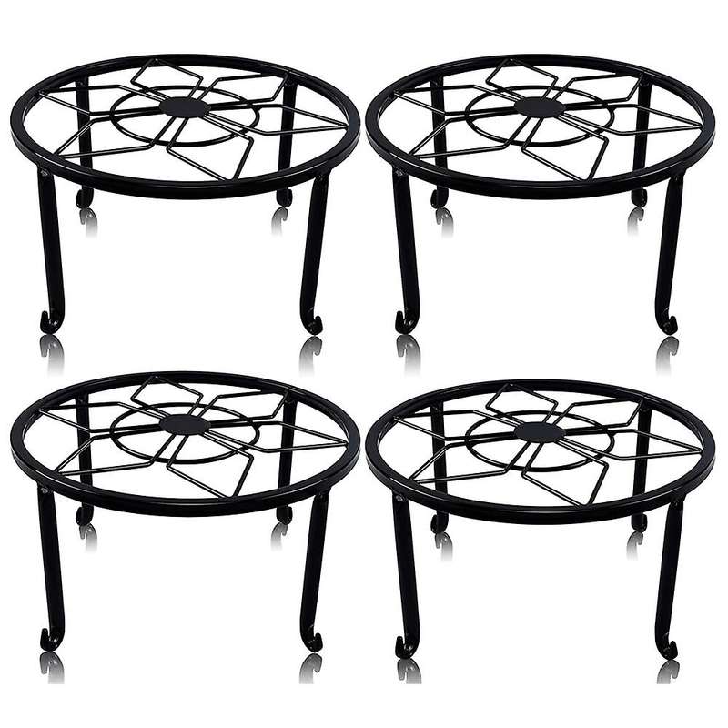 4 Pack Metal Plant Stands for Flower Pot, Heavy Duty Potted Holder
