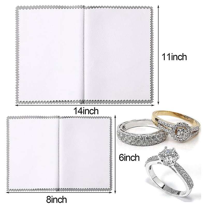 8pcs Large Jewelry Cleaning Cloths,11x14inch and 6x8inch (gray)