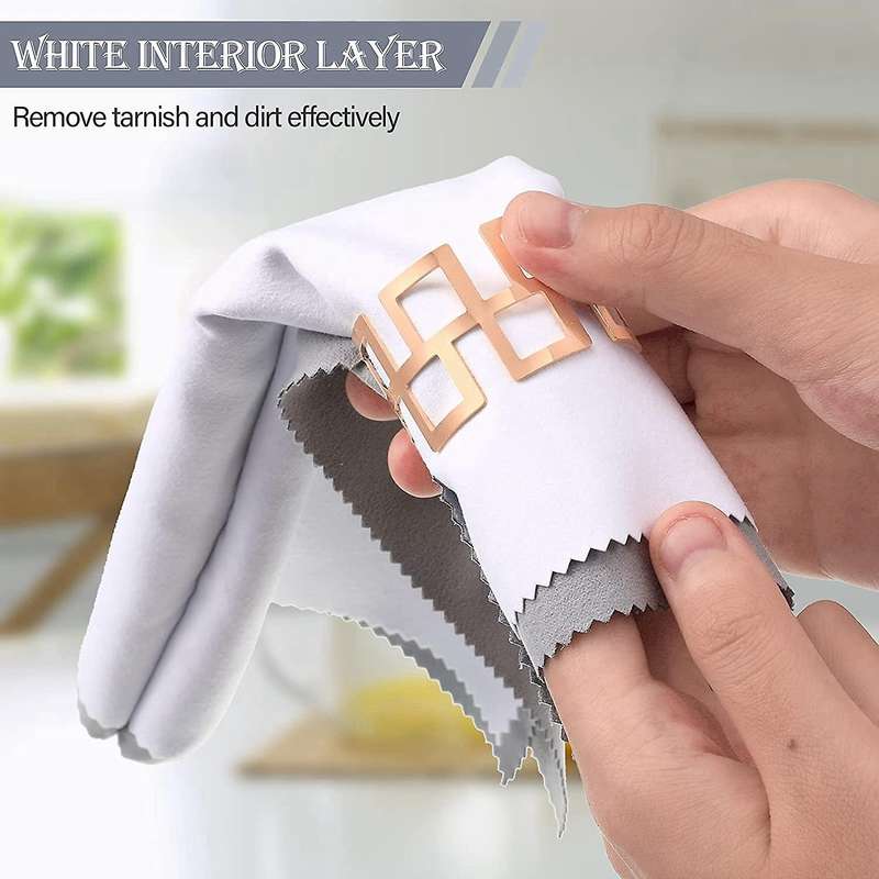 8pcs Large Jewelry Cleaning Cloths,11x14inch and 6x8inch (gray)
