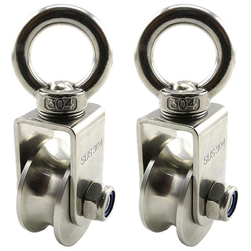 U Type Swivel Pulley 304 Stainless Steel Duplex Bearing Detachable