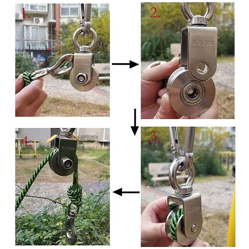 U Type Swivel Pulley 304 Stainless Steel Duplex Bearing Detachable
