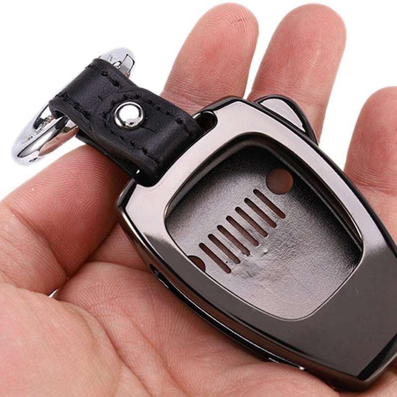 Key Chain Ring Shell Cover Case Frame for Jeep Wrangler Black