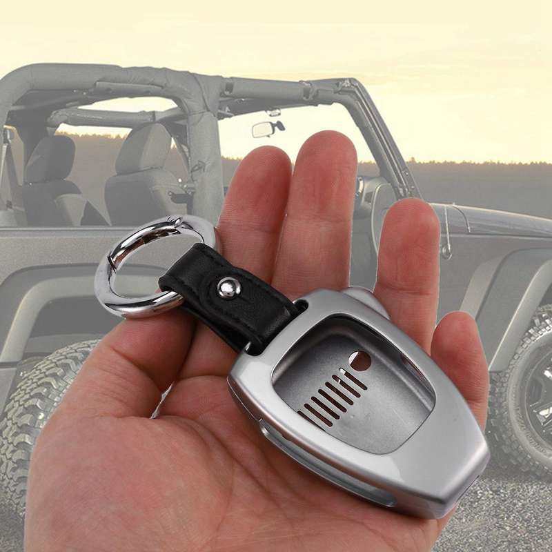Key Chain Ring Shell Cover Case Frame for Jeep Wrangler Black
