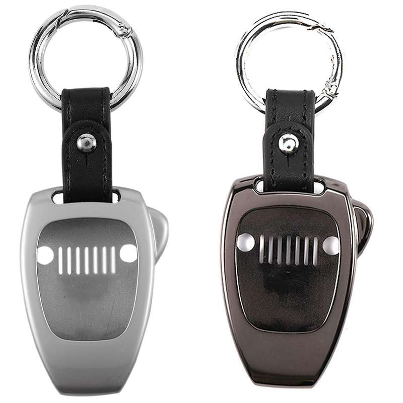 Key Chain Ring Shell Cover Case Frame for Jeep Wrangler Black