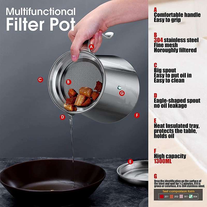 Oil Storage Can,stainless Steel Handle,for Coffee Juice Frying Oil