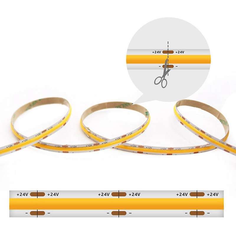528led 12v Cob Led Strip Light 3000k Warm White for Bedroom Home