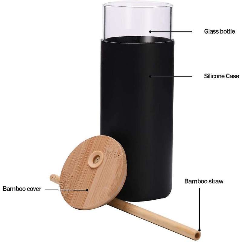 16oz High Borosilicate Glass Silicone Sleeve (orange & Black)