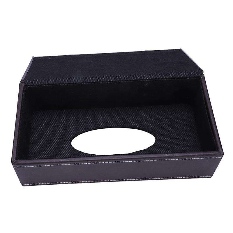 3x Portable Leather Rectangular Tissue Cover Box Brown
