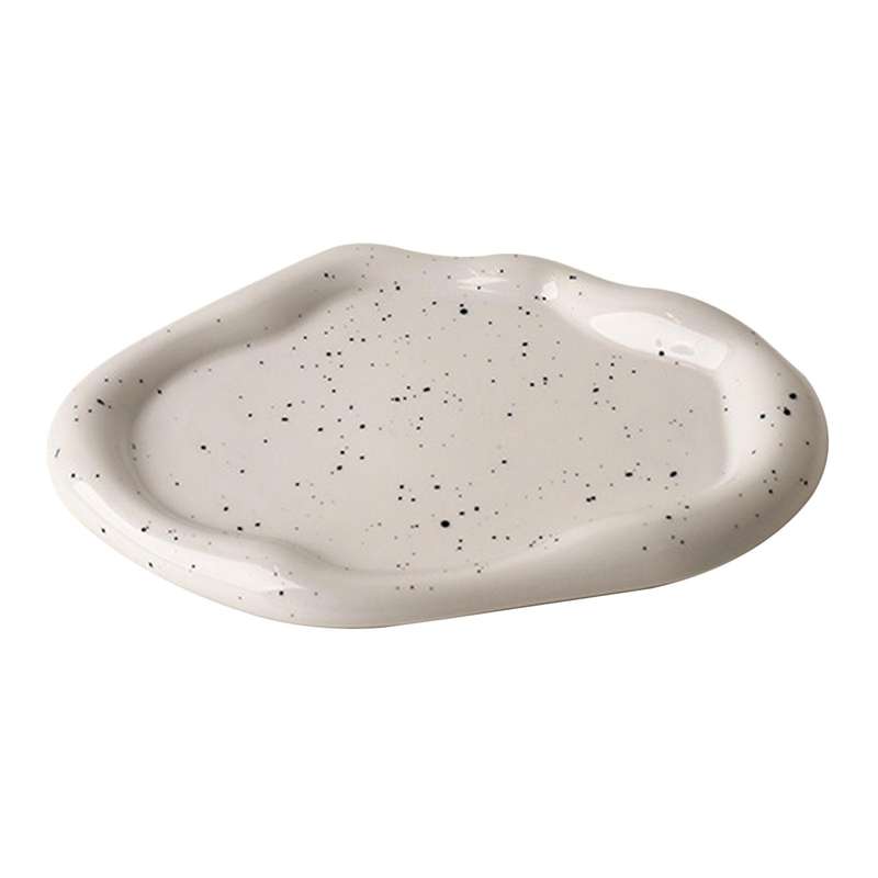 Modern Ceramic Silver Plated Plate Desktop Decoration White A