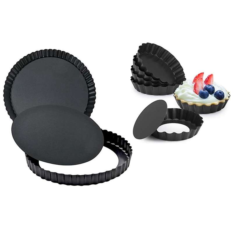 Baking Mold Pans with Bottom,with 2x9-inch and 6x4-inch Tart Pan