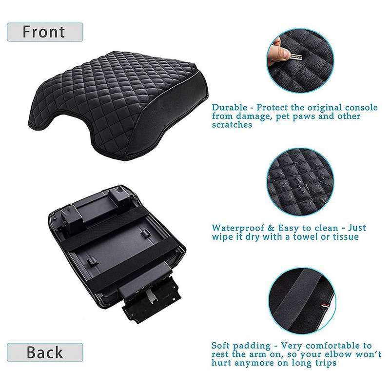 Center Console Cover for 2015-2020 Ford F150, Pu Armrest Cover