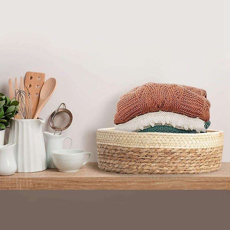 3pcs Rattan Wicker Basket Tray Set for Organizing Wicker Fruit Basket