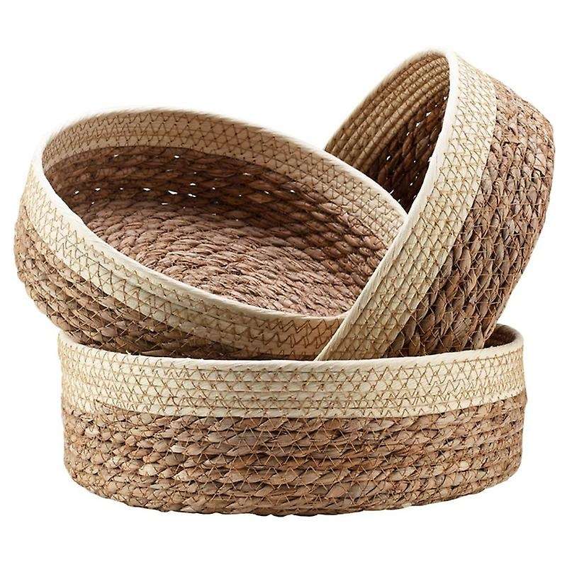 3pcs Rattan Wicker Basket Tray Set for Organizing Wicker Fruit Basket