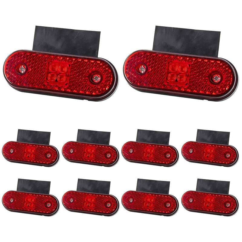 10pcs 4 Led 24v Side Marker Light for Car Truck Trailer Pickup Red