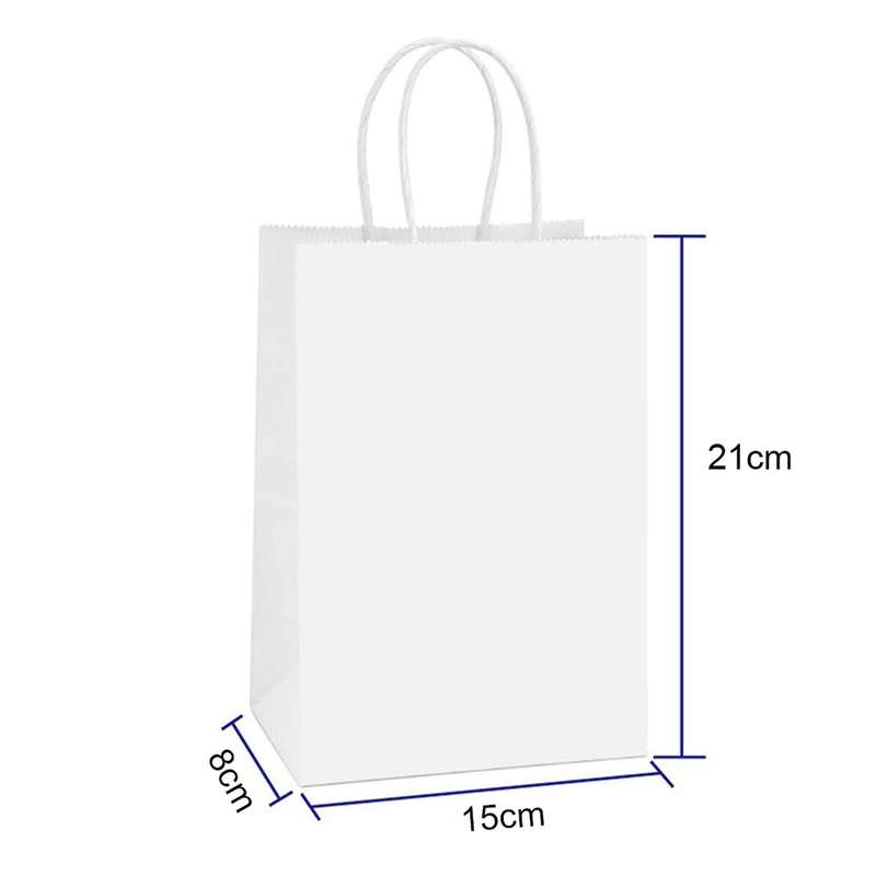 Kraft Paper Bags 50pcs 5.9x3.14x8.2 Inches Small Paper Gift Bags