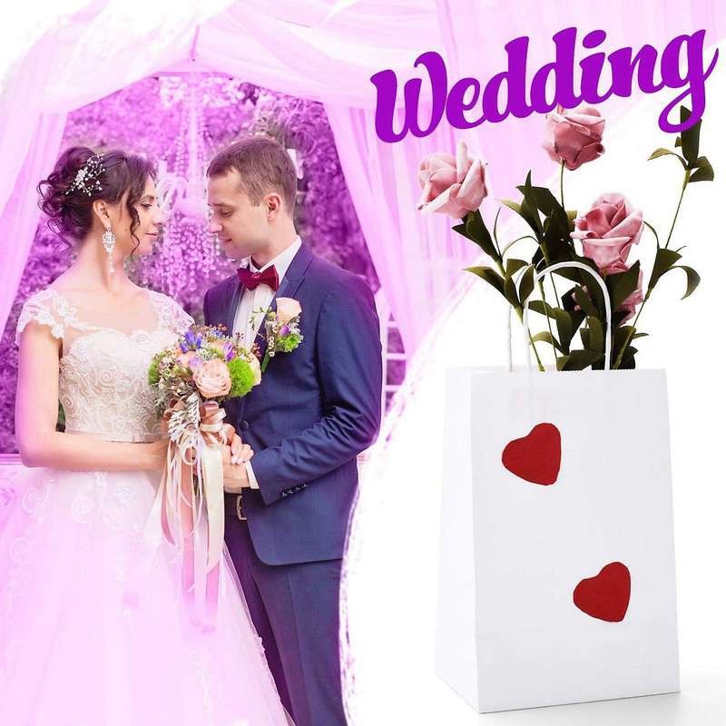 Kraft Paper Bags 50pcs 5.9x3.14x8.2 Inches Small Paper Gift Bags