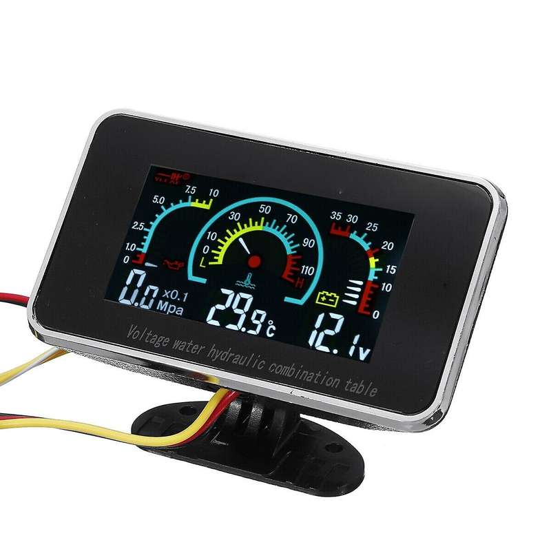 3 In1 Lcd Car Digital Gauge Voltmeter/oil Pressure/water Temp 12-24v