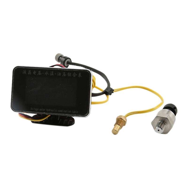 3 In1 Lcd Car Digital Gauge Voltmeter/oil Pressure/water Temp 12-24v