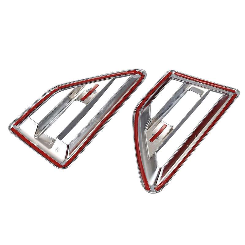 Chrome Wing Side Air Intake Vent Cover Trim Molding Frame 2pcs/set
