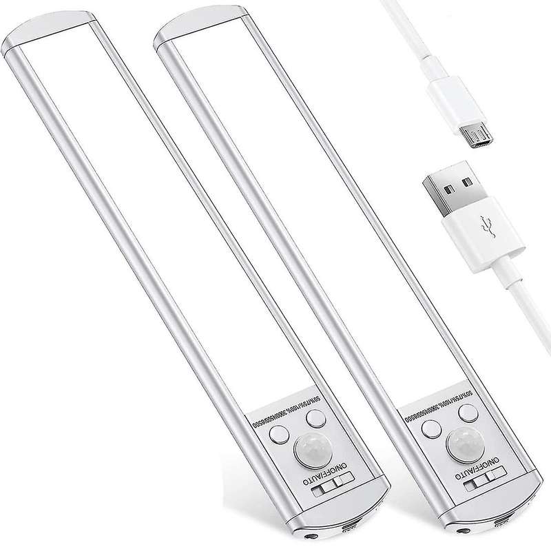 Led Closet Light Motion Sensor,3 Color Dimmable Usb Rechargeable