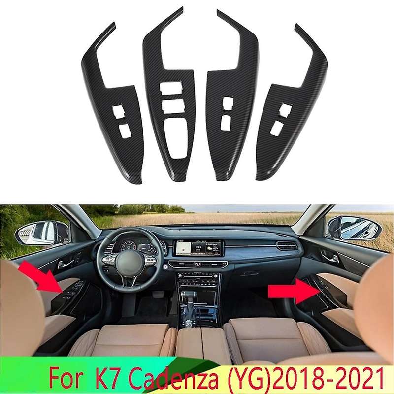 Carbon Fiber Car Window Glass Switch Cover Decoration for Kia K7