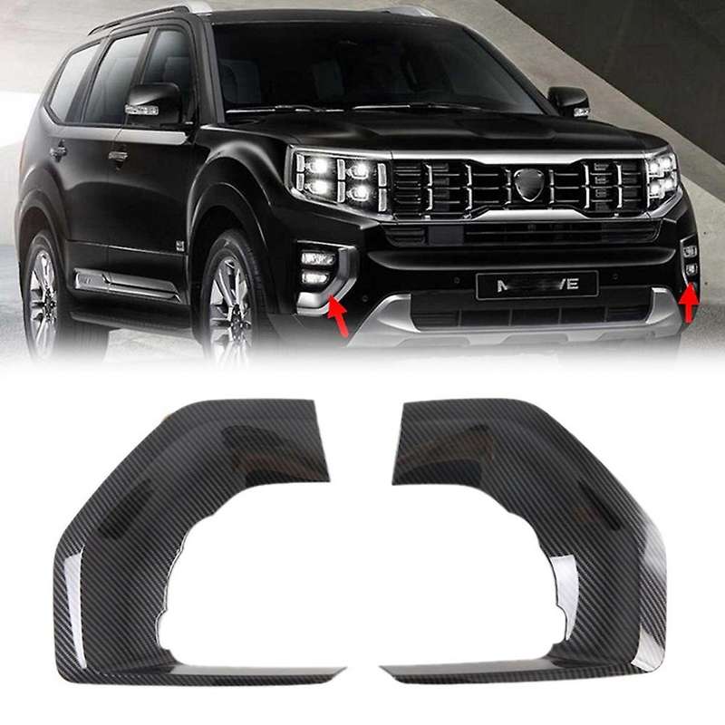 Carbon Fiber Front Bumper Spoiler Covers Trim for Kia Mohave 20-22