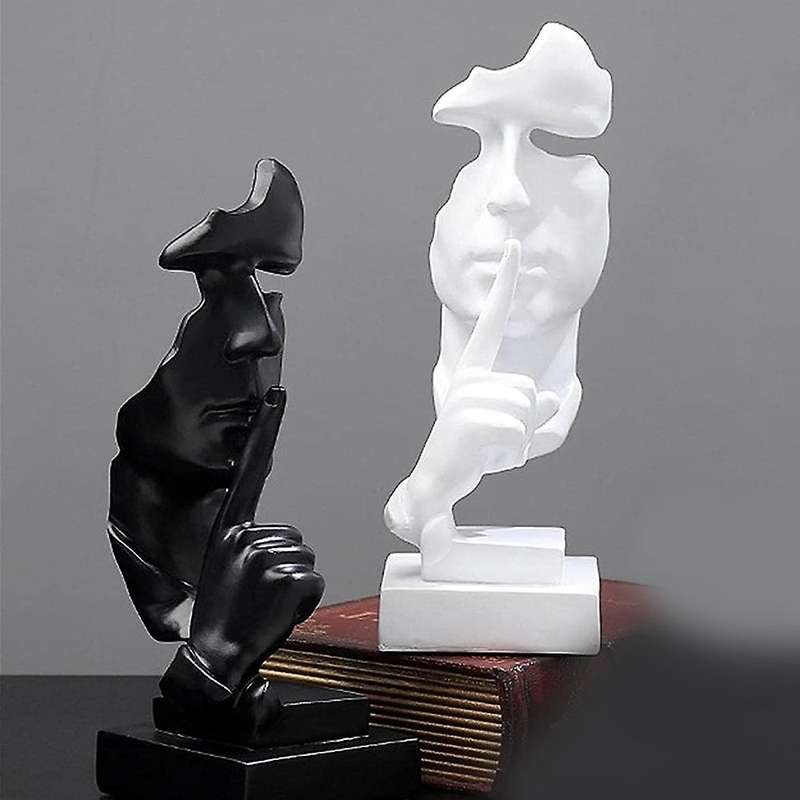 Silence Is Golden Abstract Character Wine Cabinet Porch Decor Black