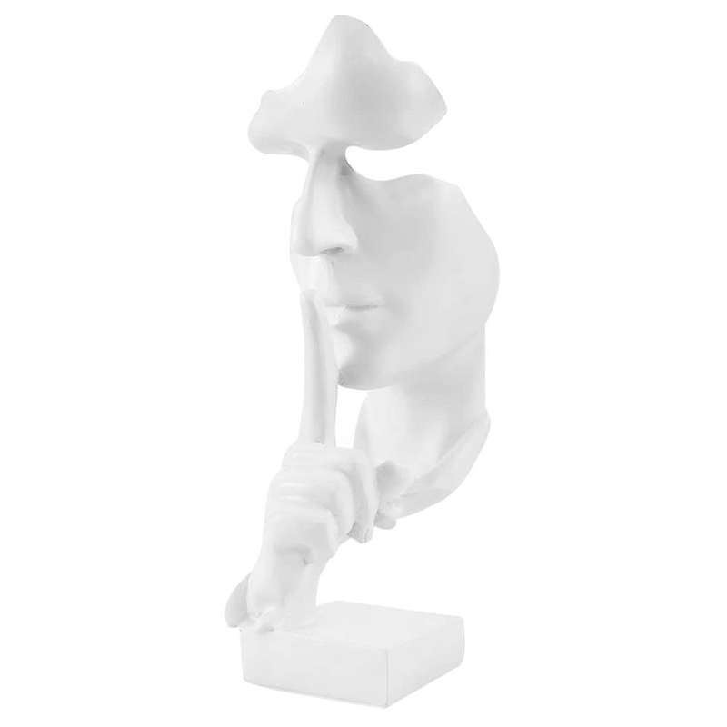 Silence Is Golden Abstract Character Wine Cabinet Porch Decor White