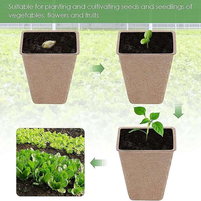 120 Pieces Fibre Pots Seedling Pots Starter Tray Kit Seedling Pots