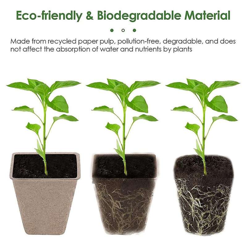 120 Pieces Fibre Pots Seedling Pots Starter Tray Kit Seedling Pots