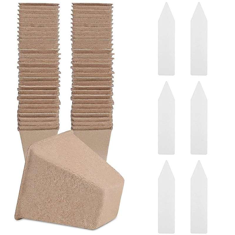 120 Pieces Fibre Pots Seedling Pots Starter Tray Kit Seedling Pots