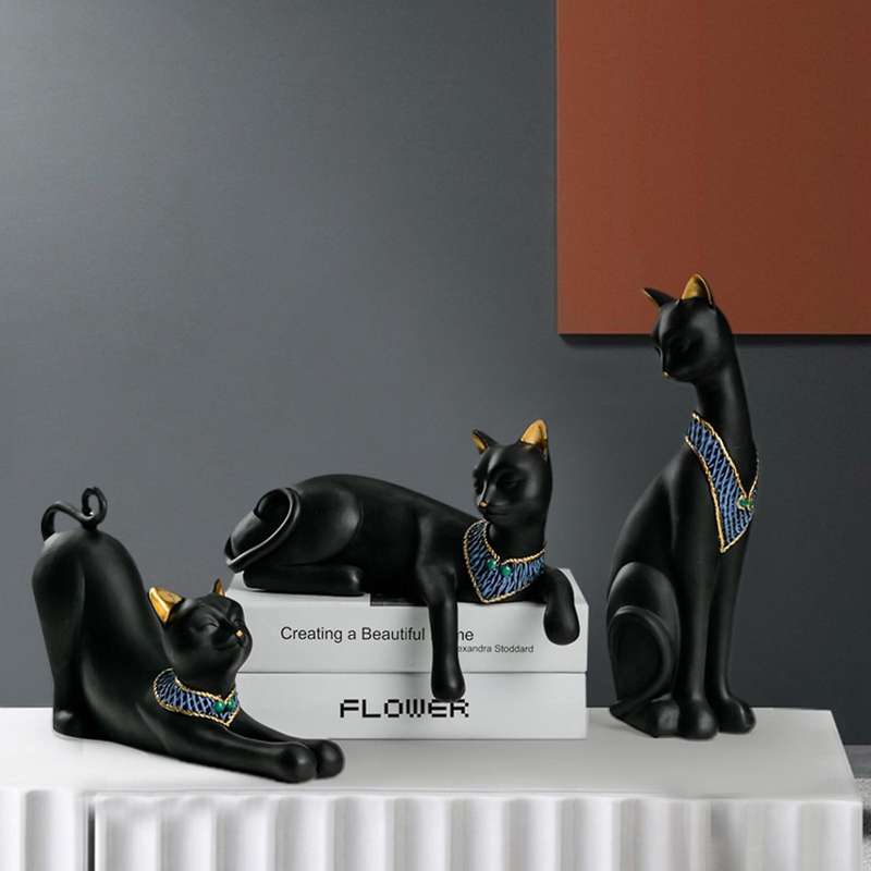 Creative European-style Cute Pharaoh Lucky Cat Ornaments Home C